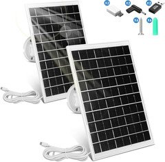 2pk 8W Solar Panel for Security Camera 5V USB-C DC Micro USB Compatible – US