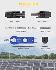 Reliable 12 PCS Solar Connectors with Spanners for Outdoor Installations – 10AWG