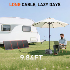 200W Portable Foldable Solar Panel Kit (20X27In, .7Lb), with Separate Controller