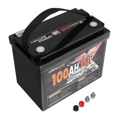 100Ah 12V Lithium Iron Phosphate Battery for Boat Backup Power, 23lbs