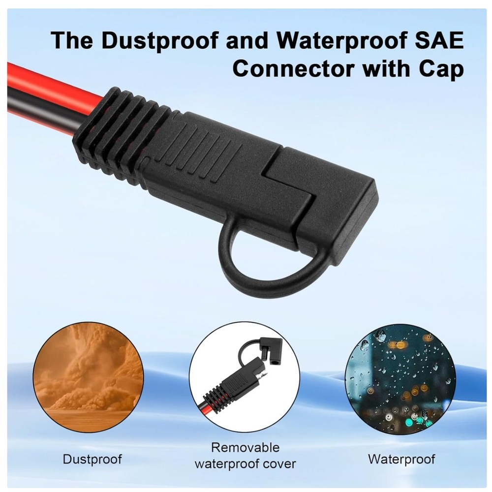 SAE to Solar Connector Cable with Polarity Adapter