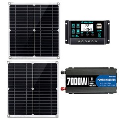 7000W Off-Grid Solar Kit 7000W Inverter 2pcs 300W Solar Panels 12V to 110V
