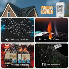Solar Panels Disconnect Switch 10A 1000VDC PV Shut Off Switch Outdoor Circuit…