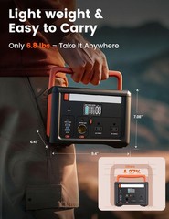 Portable Power Station 600W (1200W Surge), 299Wh Small Lightweight Portable P…