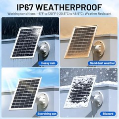 7W Solar Panel for Ring,Solar Charger Works for Ring, 3 Non-integrated Design