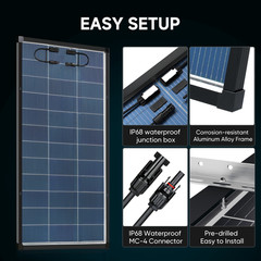 400W（2Pack 200W）N-Type 18BB Bifacial Solar Panel Mono Cell Off Grid Roof RV Boat