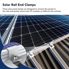 10PCS Solar Mount Z Bracket Aluminum Alloy Pressing Block PV Panel Rail End