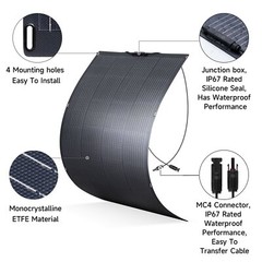ALLPOWERS 100W OR 200W Flexible Mono Solar Panel Efficiency IP68 For Roof Boat