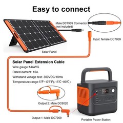 15FT 14AWG DC7909 Solar Panel Extension Cable Compatible with Jackery Solar G…