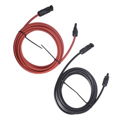 Munirater 10 AWG 15ft 1 Pair Solar Panel Extension Cable Wire Connector