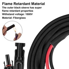 10FT 10AWG Solar Panel Extension Cable with Female and Male Connectors, Solar…