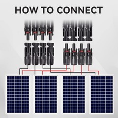 Solar Y Branch Connectors 1 Pair Parallel Connectors 1 to 4 Splitter Cable Wire