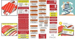 48-Pack Solar Energy Safety Stickers for PV Systems, Waterproof, Durable