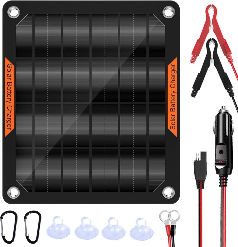 12 Volt Solar Battery Maintainer Waterproof Car Rv Charger Tender Trickle 5W