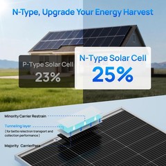 ECOWORTHY 200 watt Solar Panel NType, 2PCS 100 Watt 18V Monocrystalline