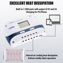 LCD 100A 60A 30A Solar Charge Controller Auto 12V/24V/48V Battery Regulator USB