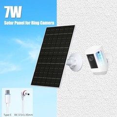 7W Solar Panel Charger for Ring Stick Up Cam (2nd/3rd Gen) & Pro, Spotlight