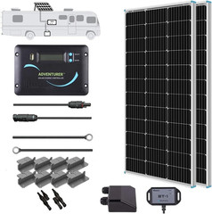 Renogy 200 Watts 12 Volts Monocrystalline RV Solar Panel Kit with Adventurer 30A