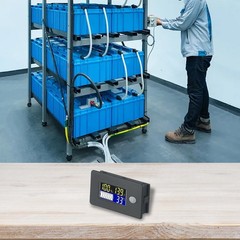 Multi function Battery Monitor with Temperature Display for Various Batteries