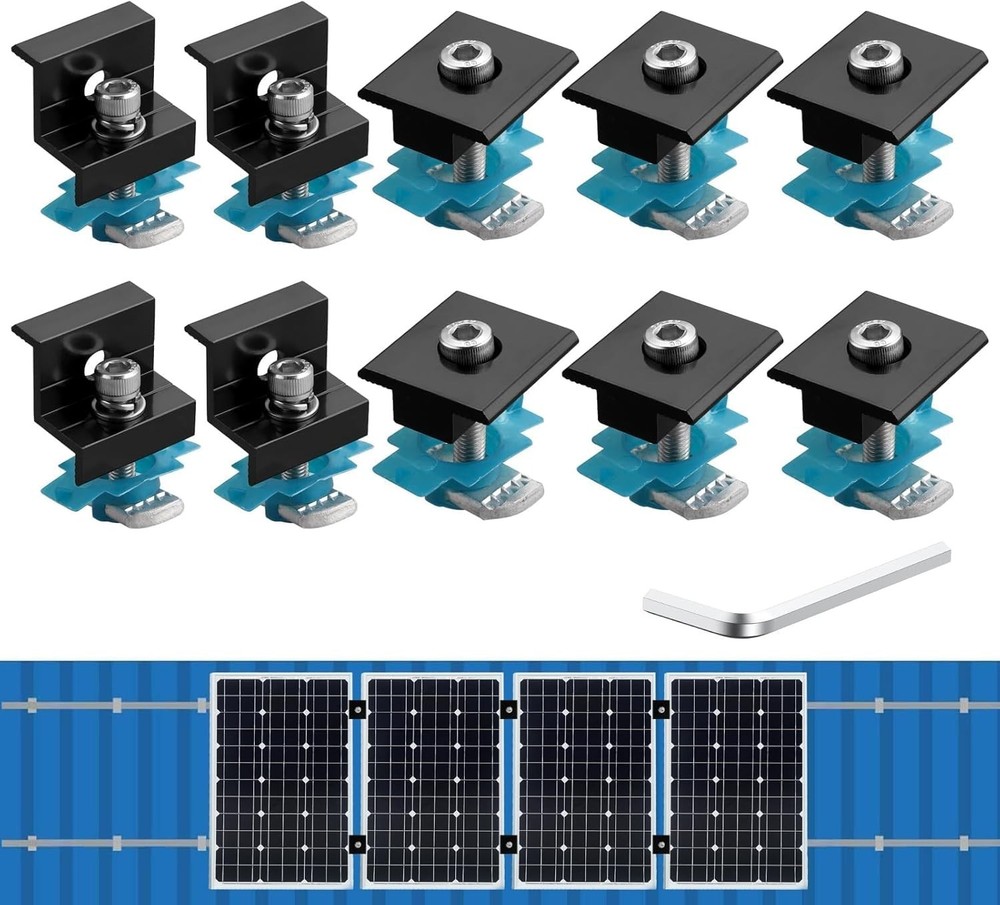 10 PCS Solar Panel Mounting Brackets for Unistrut, Aluminium 30mm/35mm 6 x T-…