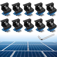 Anbte 10pcs Solar Panel End Clamp for Standard Unistrut, Aluminum 30mm/35mm S…