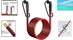 10FT SAE to SAE Extension Cable – Durable 12AWG for Solar & Automotive