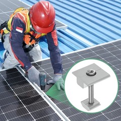 12pcs Solar Panel Mount Mid Clamps t Clips 45mm Aluminum for RVs White