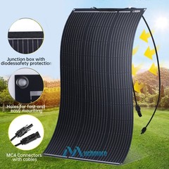 Panel solar flexible monocristalino de 200W 12V, para casa, caravana, camping