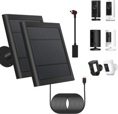 2-Pack Solar Panel for Ring Security Cameras | Fireproof & Durable Outdoor Power