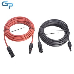 Solar Panel Extension Cable Wire Connector 12AWG 1 Pair 30 FT Black + Red