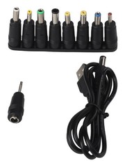 USB to DC Charging Cable Featuring Compact Design and Multiple Adapters