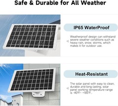 4 Pack 7W Solar Panel Charger for Arlo Essential 2K Outdoor 2nd Gen 3rd, Essenti