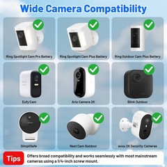 Universal 2-in-1 Adjustable Wall Mount for Solar Panels & Cameras – 360° Rotatio