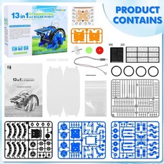 Solar Robot Kit 13-in-1 STEM Educational Building Experiments Kids Birthday Gift