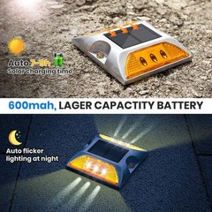 Solar Raised Pavement Marker High Brightness IP68 Waterproof Solar Powered Re…