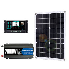 7000W Solar Kit 12V 110V Inverter Battery ChargerLighting Camping 500W Panel