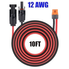 10ft XT60i Female to Solar Connector Solar Panel Extension Charging Cable 12 AWG