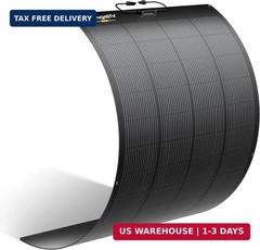 BougeRV Upgrade Arch 200W N-Type Fiberglass Flexible Solar Panel, 24 Volts 16BB