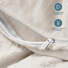 Microfiber Duvet Cover Set – Ultra Soft Washed Microfiber – Twin/Twin Extra Long