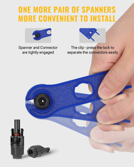 12 PCS Solar Connectors with Spanners Solar Panel Cable Connectors 6 Pairs Male/