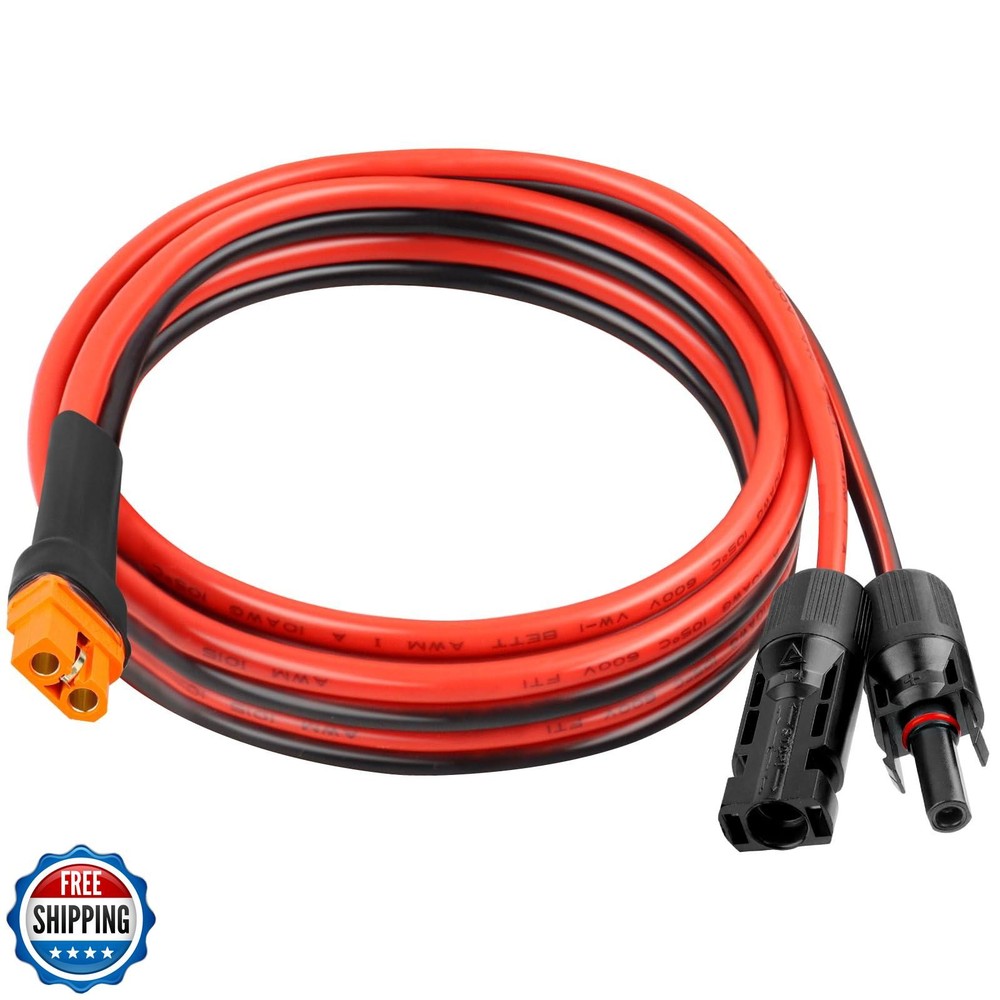 XRDS -RF Solar Panel Adapter Cable to XT60i 5FT – 10AWG XT60i Female Solar Ca