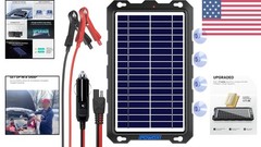 Durable Solar Battery Trickle Charger for Motorcycle, RV, Boat & Automotive Use