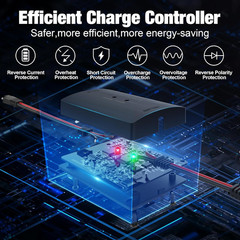 25W 12V Solar Battery Charger, Waterpoof Solar Panel Kit with Energy Saving Cont