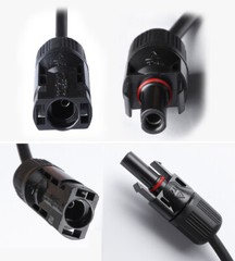 Black+Red 10 AWG Solar Panel Extension Cable Silicone Flexible Wire Connectors