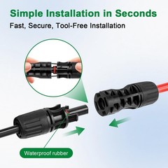 XRDS -RF Solar Cable 3FT, 8AWG Solar Extension Cable with Male and Female Sol…