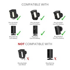 Solar Panel Compatible with Ring Spotlight Cam/Plus/Pro Battery, 1 Pack Black