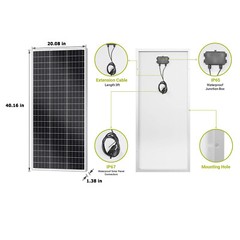 *100W 12V Monocrystalline Solar Panel for Marine, Cabin, RV, Boat, Solar Project