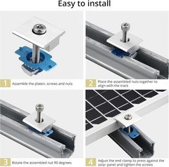 Anbte 10pcs Solar Panels Mid Clamps for Standard Unistrut, Aluminium Solar Panel