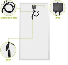 200W 12V Monocrystalline 200 12 Volt Solar Panel Designed for 12V Charge System