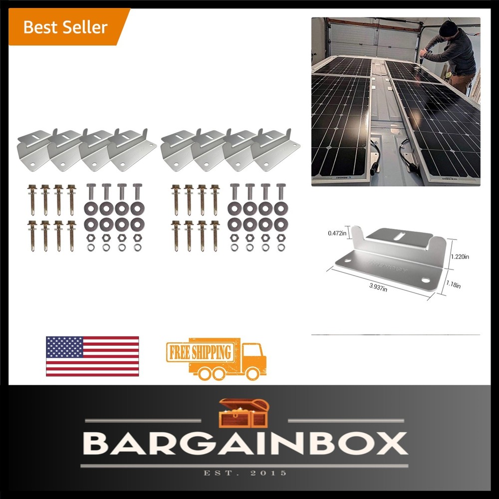 Corrosion-Free Solar Panel Z Brackets: 2 Sets for Easy Installation & Durability